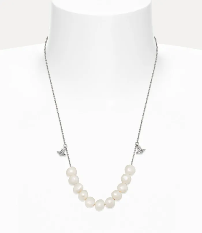 Vivienne Westwood Necklaces Men Man Azul Necklace Platinum Freshwater Pearl Pearl