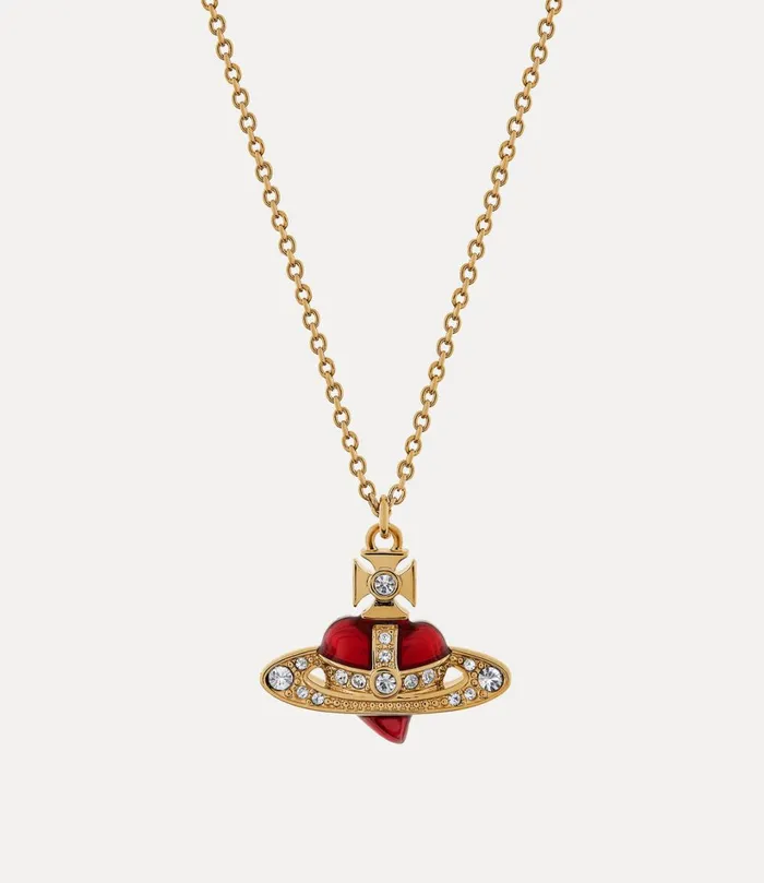 Vivienne Westwood Necklaces MenWomen New Diamante Heart Pendant Necklace Gold Crystal Indian Pink Enamel Vivienne Westwood Necklaces MenWomen New Diamante Heart Pendant Necklace Gold Crystal Indian Pink Enamel