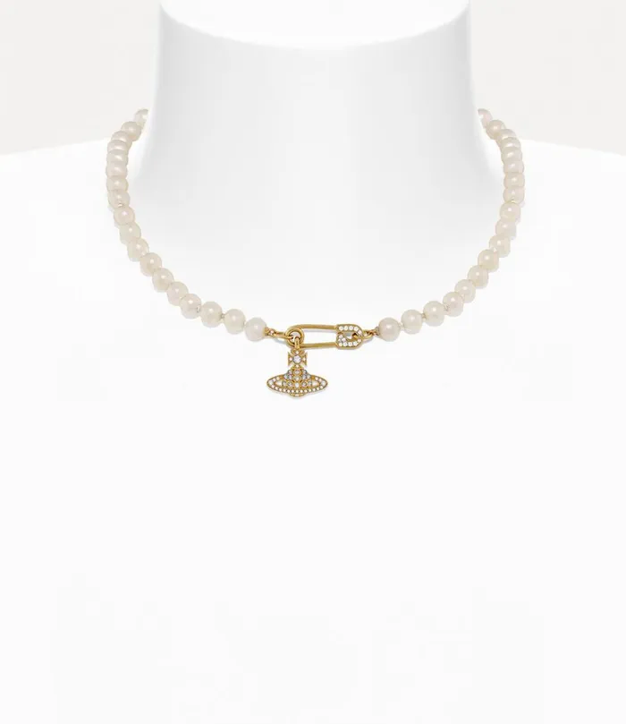 Vivienne Westwood Necklaces Women Lucrece Pearl Necklace Gold Light Creamrose White Cz Vivienne Westwood Necklaces Women Lucrece Pearl Necklace Gold Light Creamrose White Cz