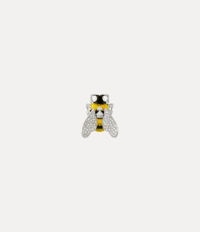 Vivienne Westwood Other Jewellery Women Bumble Bee Brooch Platinum White Crystal Black Yellow Enamel