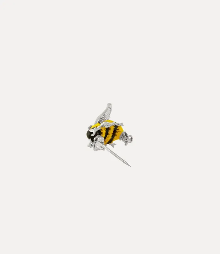 Vivienne Westwood Other Jewellery Women Bumble Bee Brooch Platinum White Crystal Black Yellow Enamel