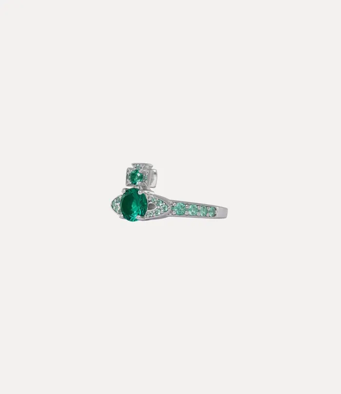 Vivienne Westwood Rings Women Ismene Ring Platinum Green Cz