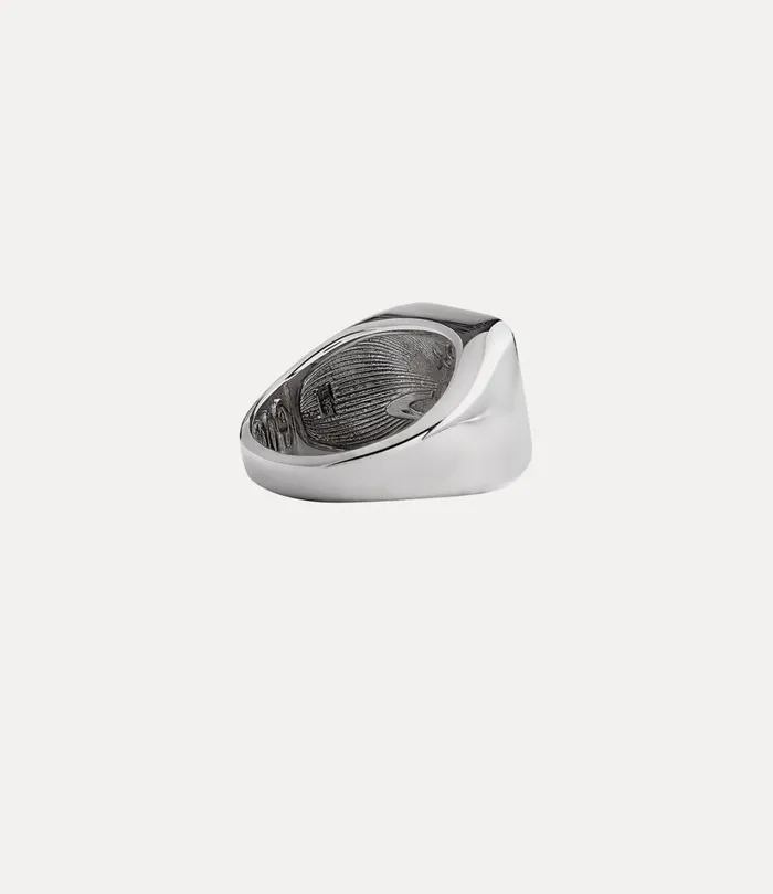 Vivienne Westwood Rings WomenMen Carlo Ring Platinum Black Cz