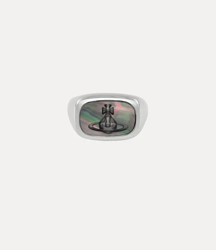 Vivienne Westwood Rings WomenMen York Ring Platinum Grey Mop
