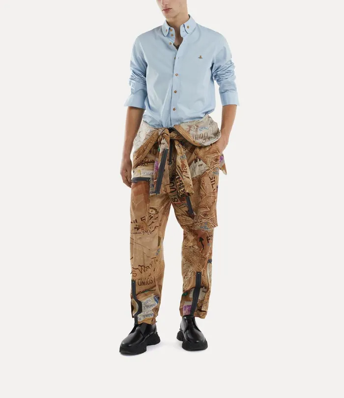 Vivienne Westwood Shirts Men Two Button Krall Shirt Blue
