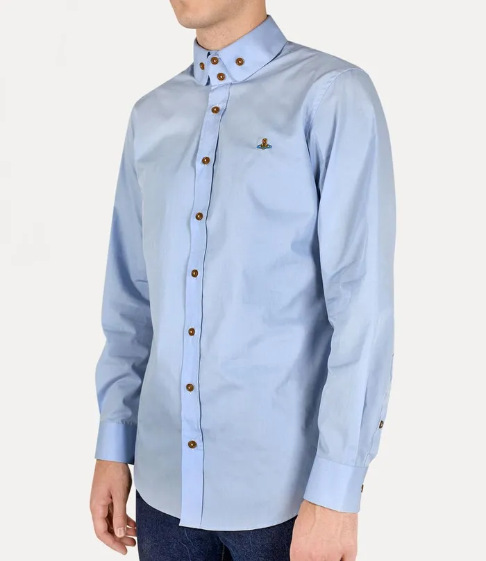 Vivienne Westwood Shirts Men Two Button Krall Shirt Blue