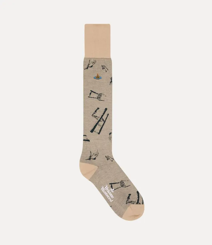 Vivienne Westwood Socks And Tights WomenMen Deer Chair High Sock Beige