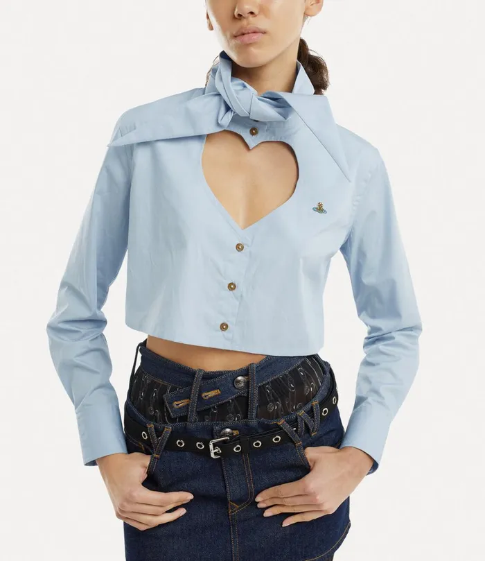 Vivienne Westwood Tops And Shirts Women Cut Off Heart Shirt Blue