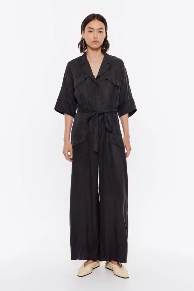 Washed Black Cargo Jumpsuit Washed Black Women Bimba Y Lola Dresses And Jumpsuits
