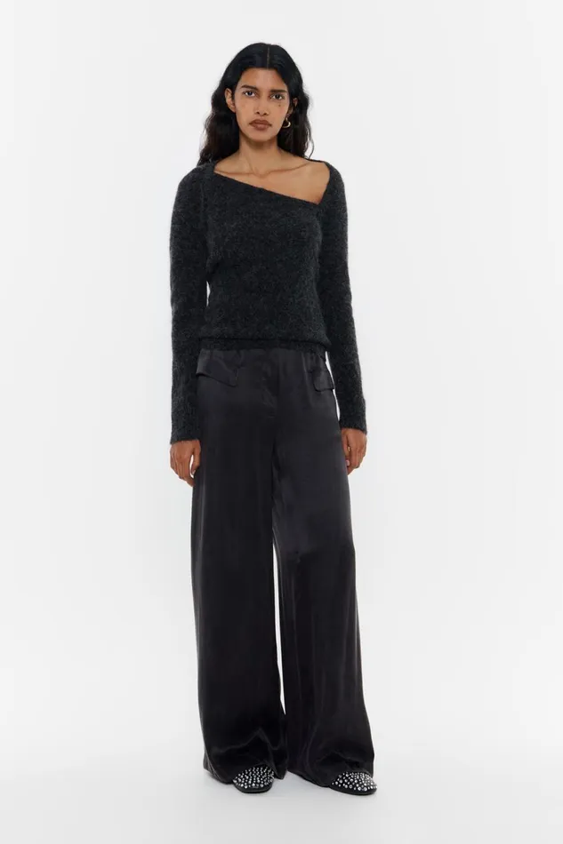 Washed Black Fluid Trousers Black Women Bimba Y Lola Trousers