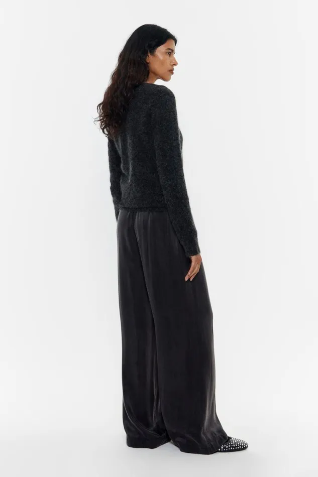 Washed Black Fluid Trousers Black Women Bimba Y Lola Trousers Washed Black Fluid Trousers Black Women Bimba Y Lola Trousers