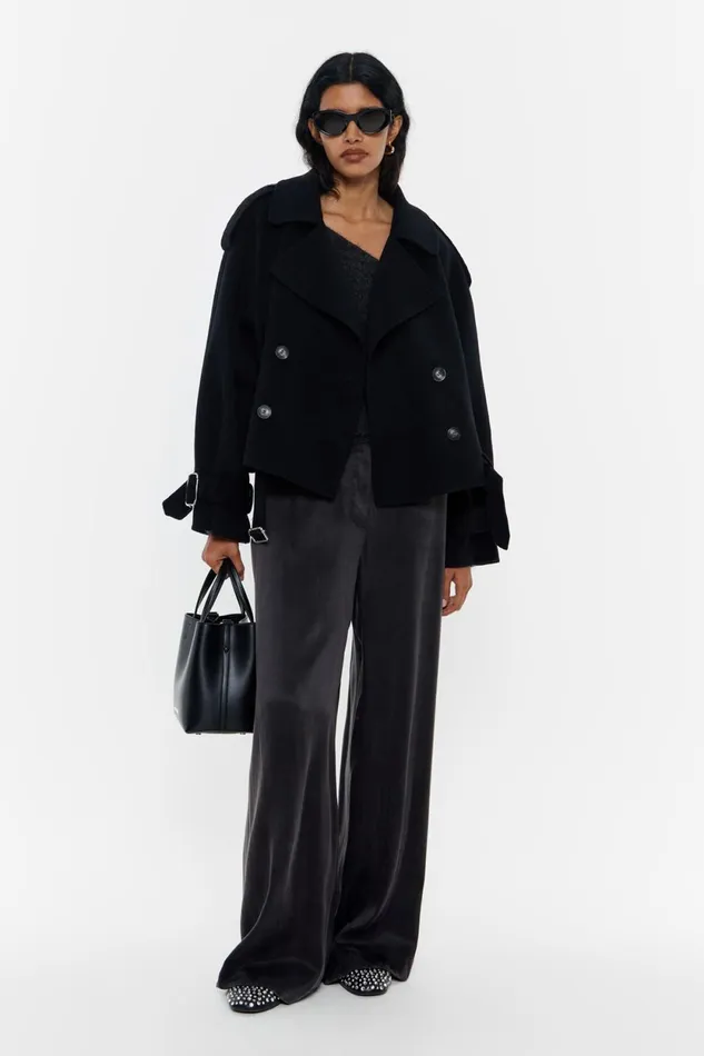 Washed Black Fluid Trousers Black Women Bimba Y Lola Trousers Washed Black Fluid Trousers Black Women Bimba Y Lola Trousers