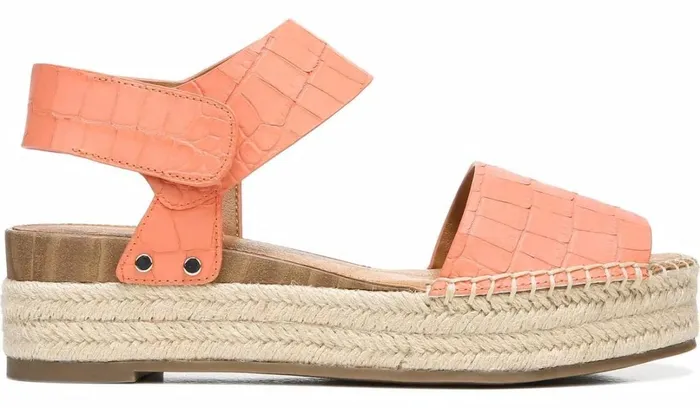Wedge Sandals Women Franco Sarto Sarto Oak Espadrille Sandal Coral Crocco Leather Wedge Sandals Women Franco Sarto Sarto Oak Espadrille Sandal Coral Crocco Leather