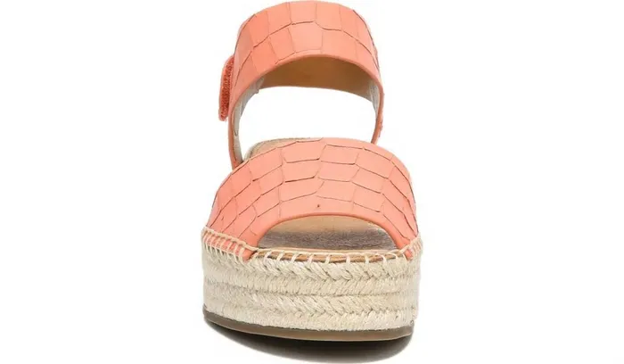 Wedge Sandals Women Franco Sarto Sarto Oak Espadrille Sandal Coral Crocco Leather Wedge Sandals Women Franco Sarto Sarto Oak Espadrille Sandal Coral Crocco Leather
