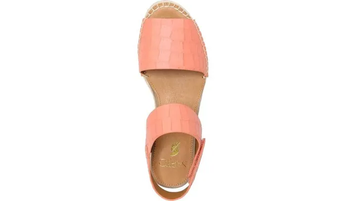 Wedge Sandals Women Franco Sarto Sarto Oak Espadrille Sandal Coral Crocco Leather Wedge Sandals Women Franco Sarto Sarto Oak Espadrille Sandal Coral Crocco Leather