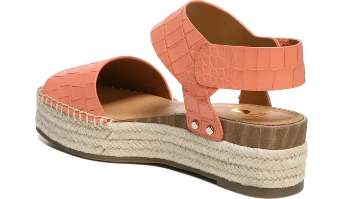 Wedge Sandals Women Franco Sarto Sarto Oak Espadrille Sandal Coral Crocco Leather Wedge Sandals Women Franco Sarto Sarto Oak Espadrille Sandal Coral Crocco Leather