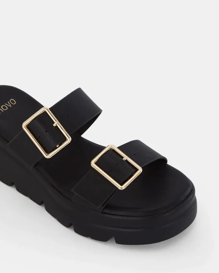 Wedges NOVO Shoes Women BINGO BLACK
