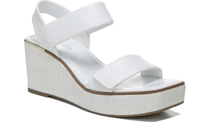 Wedges Women Franco Sarto Franco Sweety Platform Wedge Sandal White Leather