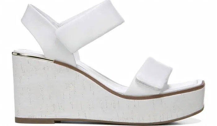 Wedges Women Franco Sarto Franco Sweety Platform Wedge Sandal White Leather