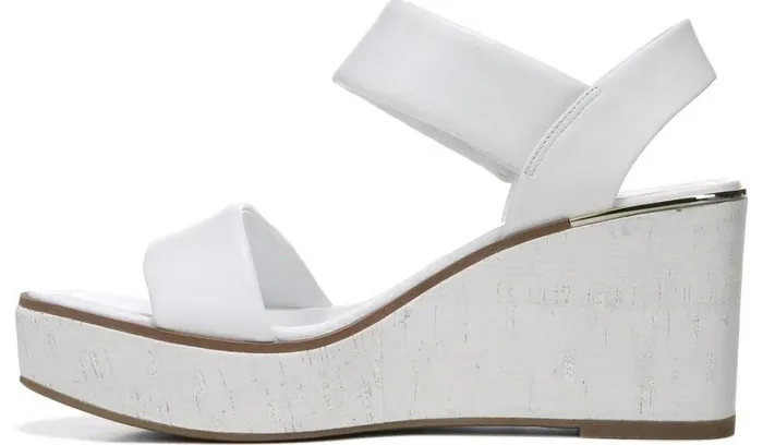 Wedges Women Franco Sarto Franco Sweety Platform Wedge Sandal White Leather
