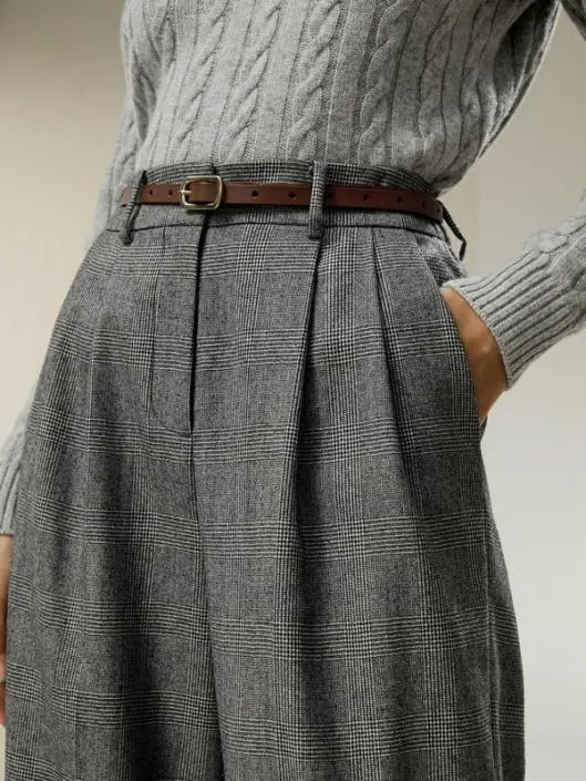 Wide Leg Woolflannel Suit Trousers Women Lilysilk Knitwear