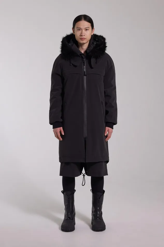 Winter Coats Men Stutterheim Kalix Matte Parka Black