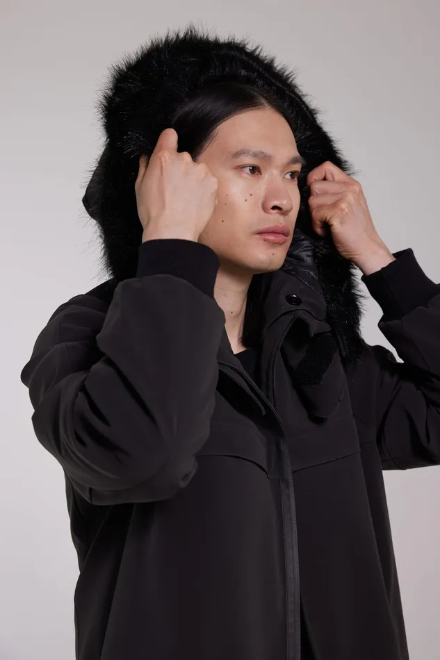 Winter Coats Men Stutterheim Kalix Matte Parka Black