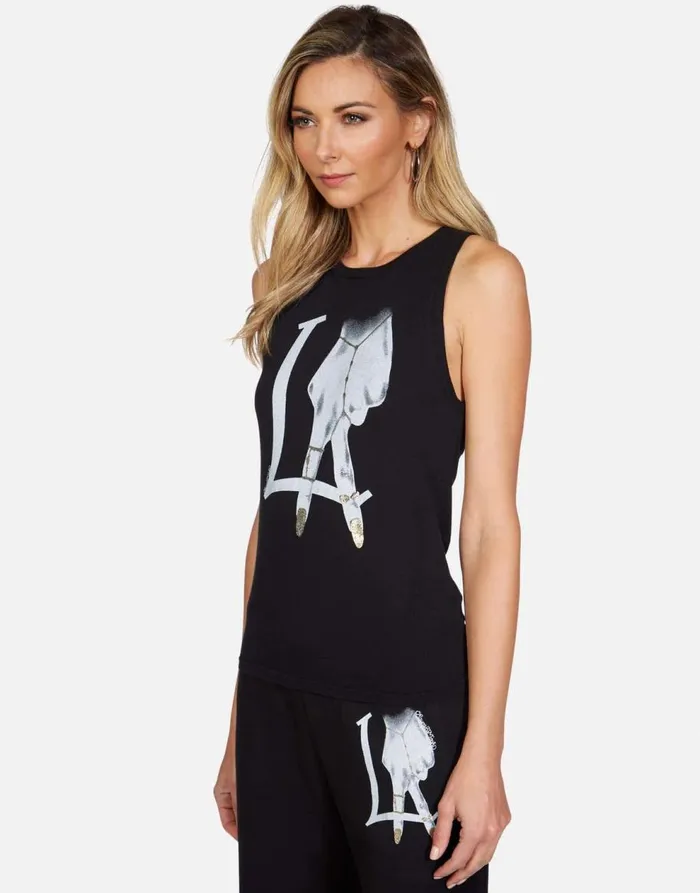Women039s Ashlin LA Peace Finger Black Lauren Moshi Tanks