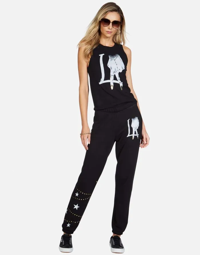 Women039s Ashlin LA Peace Finger Black Lauren Moshi Tanks