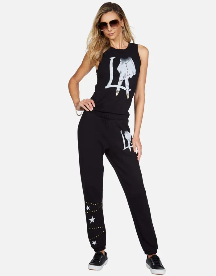Women039s Ashlin LA Peace Finger Black Lauren Moshi Tanks
