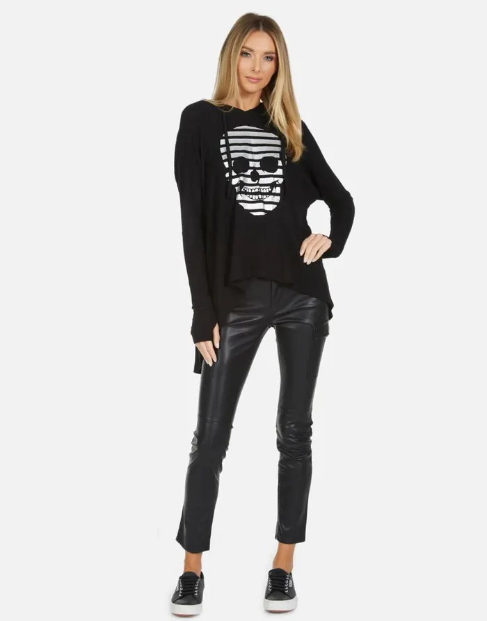 Women039s Bristol Stripe Skull Black Lauren Moshi Hoodies