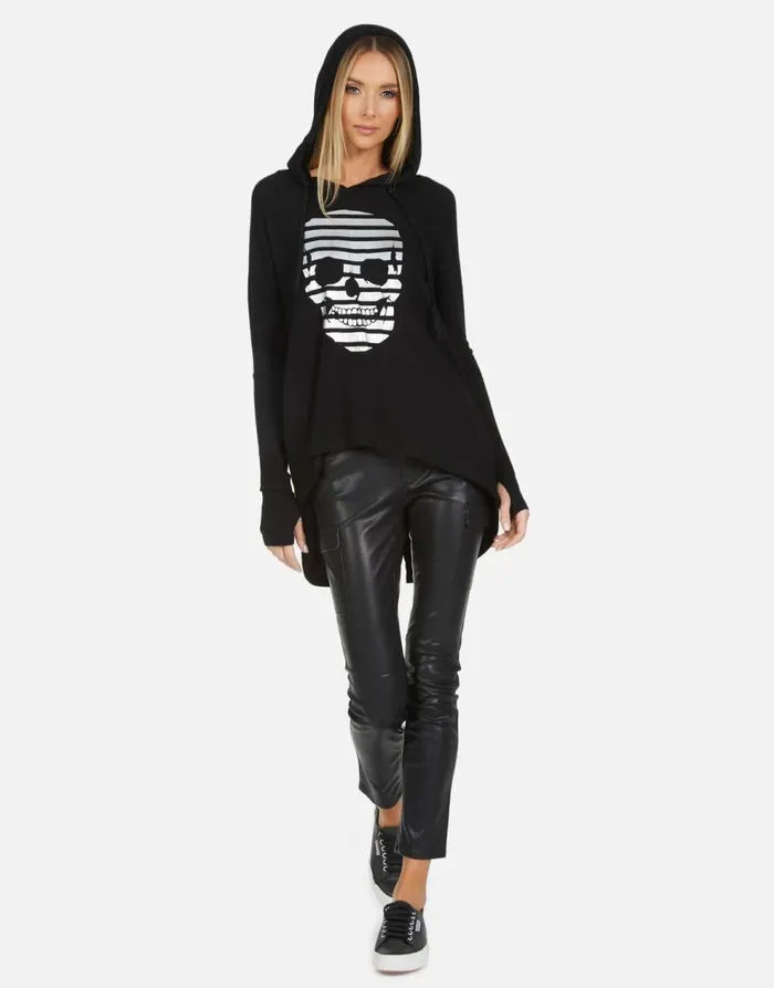 Women039s Bristol Stripe Skull Black Lauren Moshi Hoodies