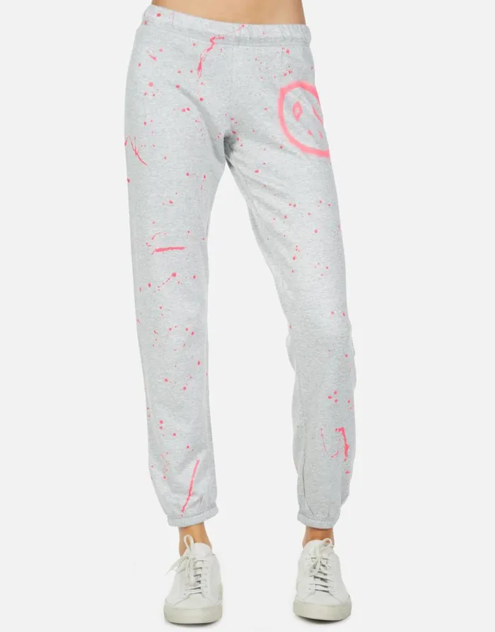 Women039s Brynn Airbrush Peace Heather Grey Lauren Moshi Long Sweatpants