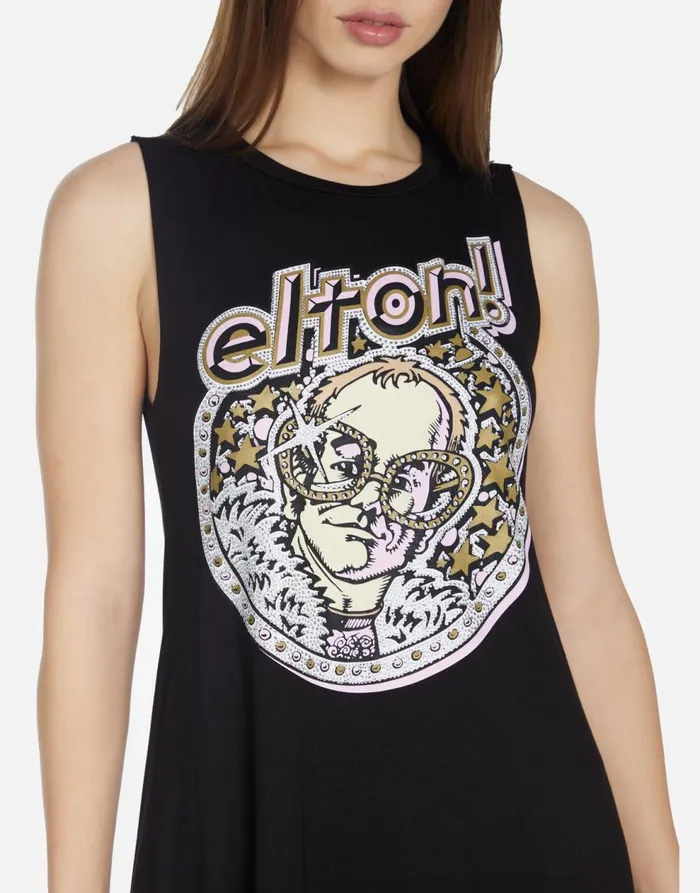 Women039s Deanna Crystal Elton John Black Lauren Moshi Dresses