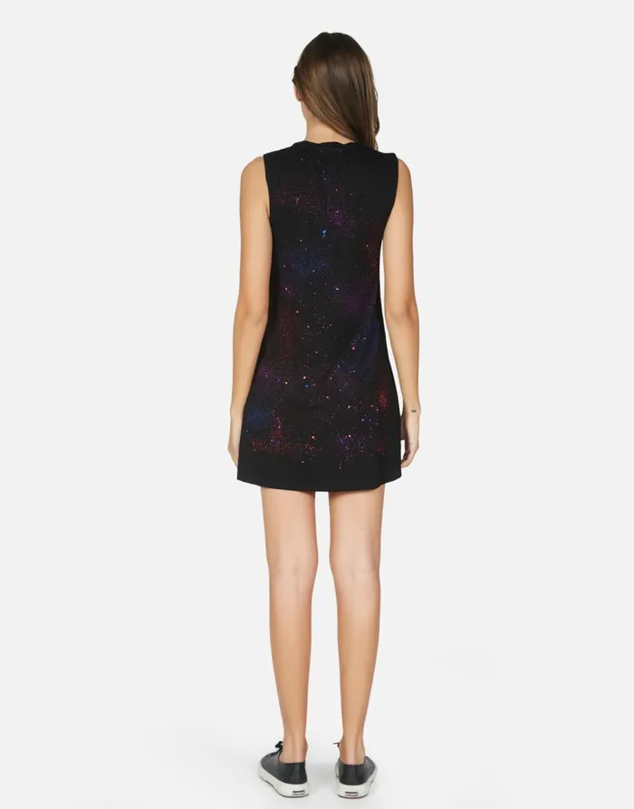 Women039s Deanna Galaxy Lip Black Galaxy Splatter Lauren Moshi Dresses