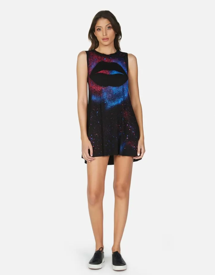 Women039s Deanna Galaxy Lip Black Galaxy Splatter Lauren Moshi Dresses