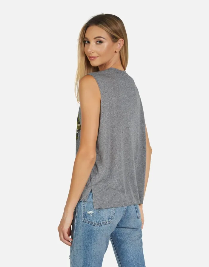 Women039s Kinzington Camo Lip Heather Grey Lauren Moshi Tanks