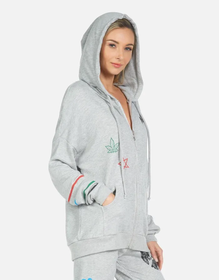 Women039s Koa Peace Hippie Heather Grey Lauren Moshi Hoodies