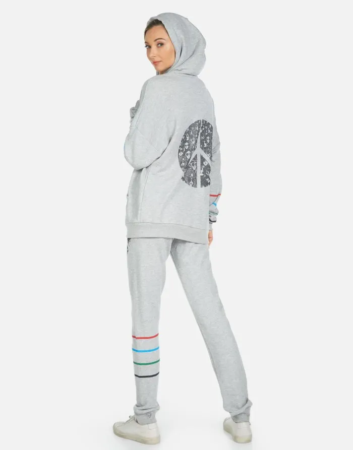 Women039s Koa Peace Hippie Heather Grey Lauren Moshi Hoodies