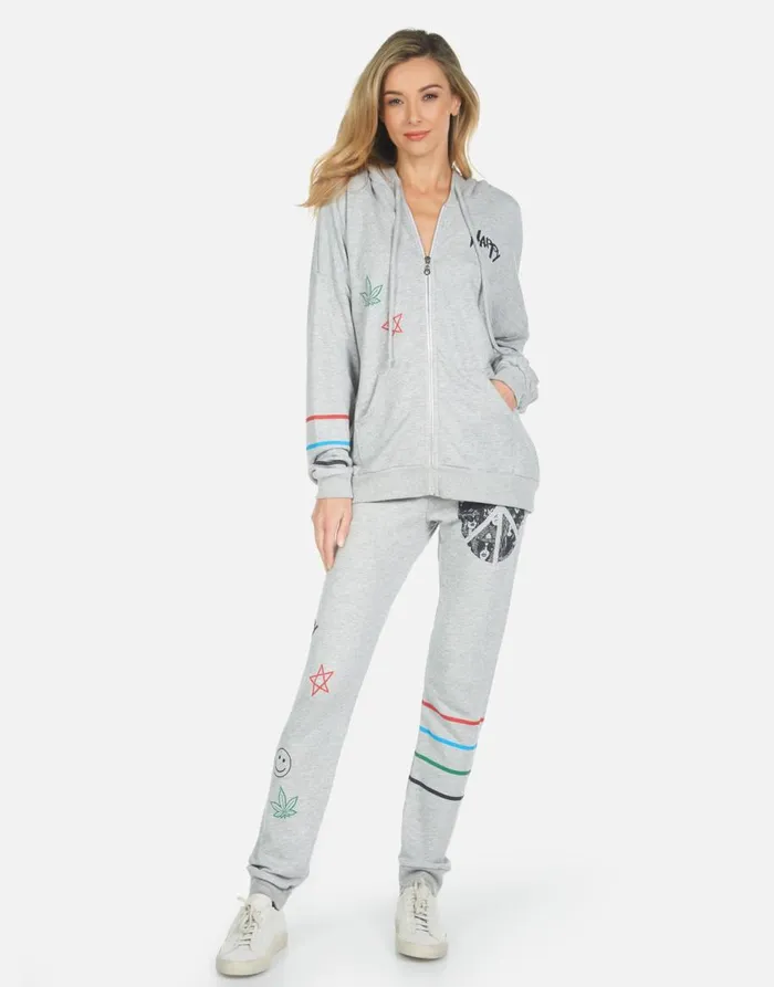 Women039s Koa Peace Hippie Heather Grey Lauren Moshi Hoodies