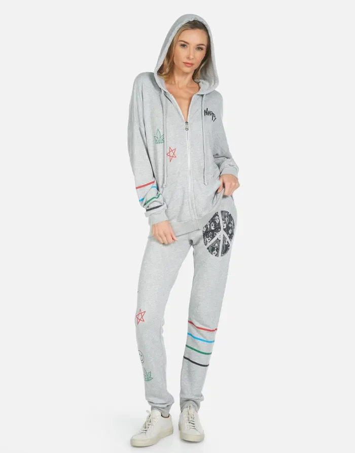 Women039s Koa Peace Hippie Heather Grey Lauren Moshi Hoodies