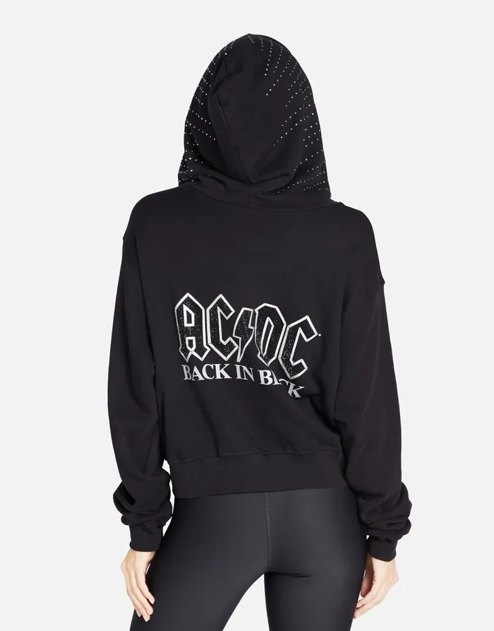 Women039s Lachelle ACDC Crystals Black Lauren Moshi Hoodies