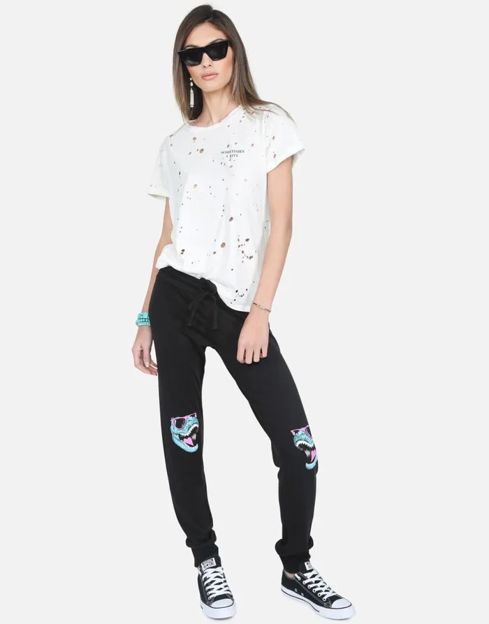 Women039s Limp Heart TRex White Lauren Moshi Short Sleeve