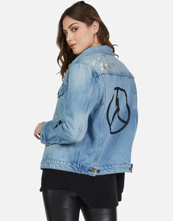 Women039s Spencer Peace Lightning Vintage Blue Lauren Moshi Jackets
