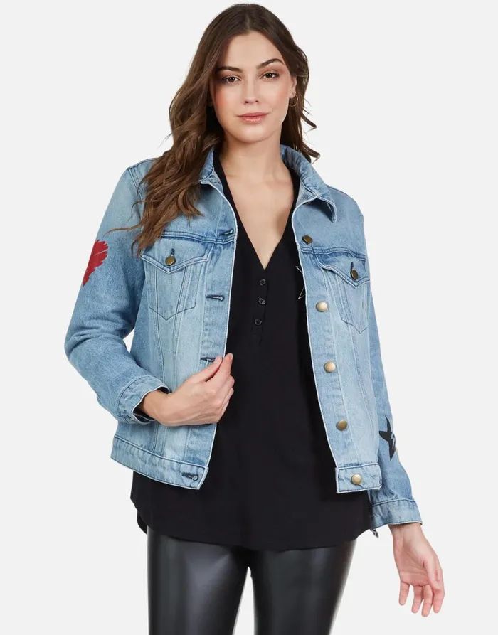 Women039s Spencer Peace Lightning Vintage Blue Lauren Moshi Jackets