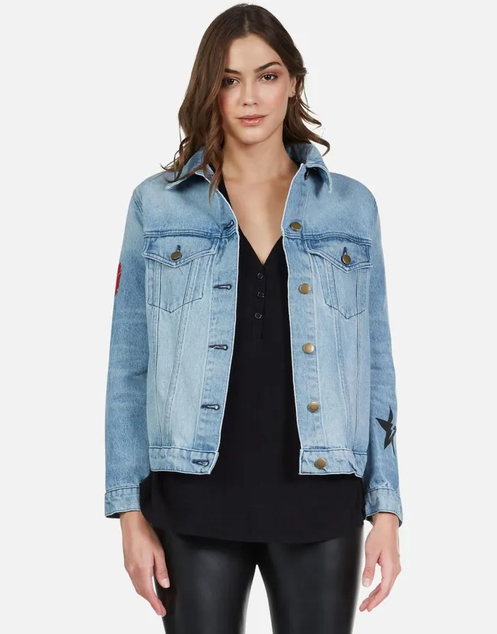 Women039s Spencer Peace Lightning Vintage Blue Lauren Moshi Jackets
