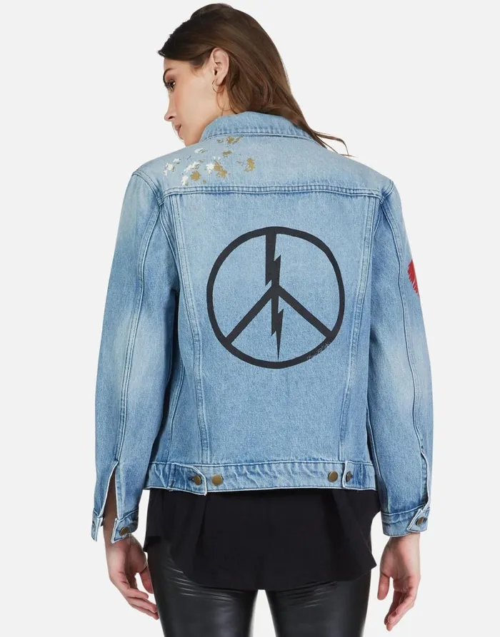Women039s Spencer Peace Lightning Vintage Blue Lauren Moshi Jackets