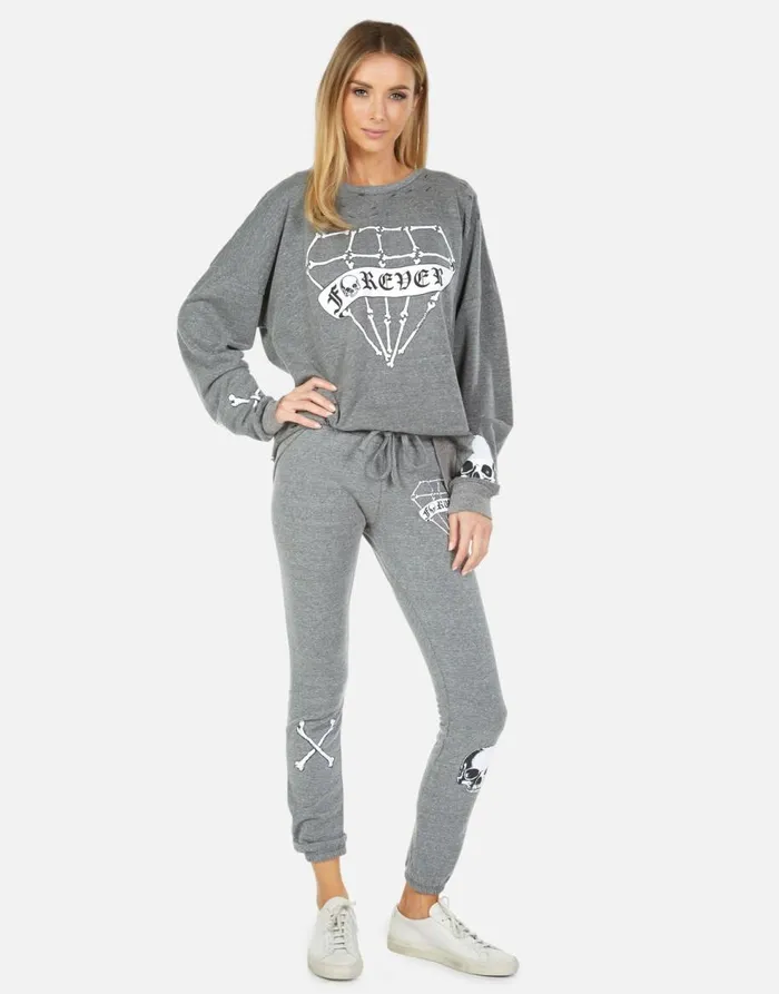 Women039s Uri Bone Diamond Heather Grey Lauren Moshi Long Sweatpants