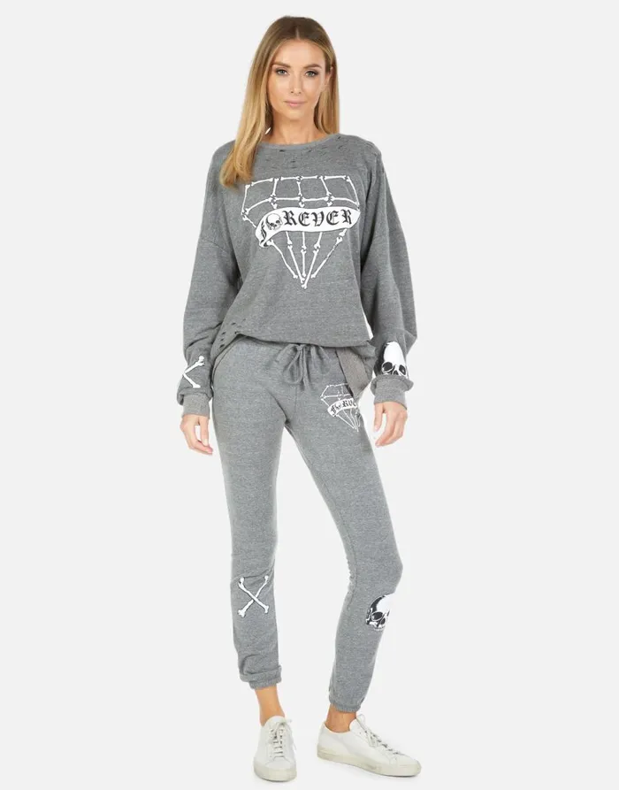 Women039s Uri Bone Diamond Heather Grey Lauren Moshi Long Sweatpants