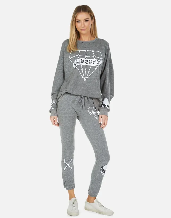 Women039s Uri Bone Diamond Heather Grey Lauren Moshi Long Sweatpants